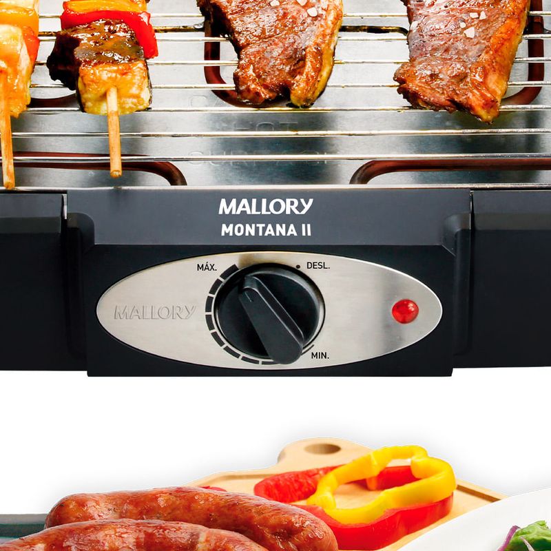 Churrasqueira Elétrica Mallory Montana II Preto, 2 em 1 Mesa e Suporte com 82cm de altura-1762982590096